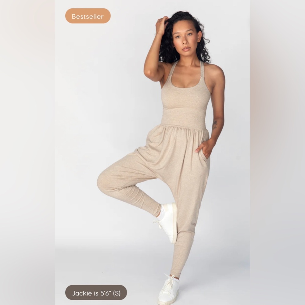 New without tags Imbodhi oatmeal jumpsuit size small